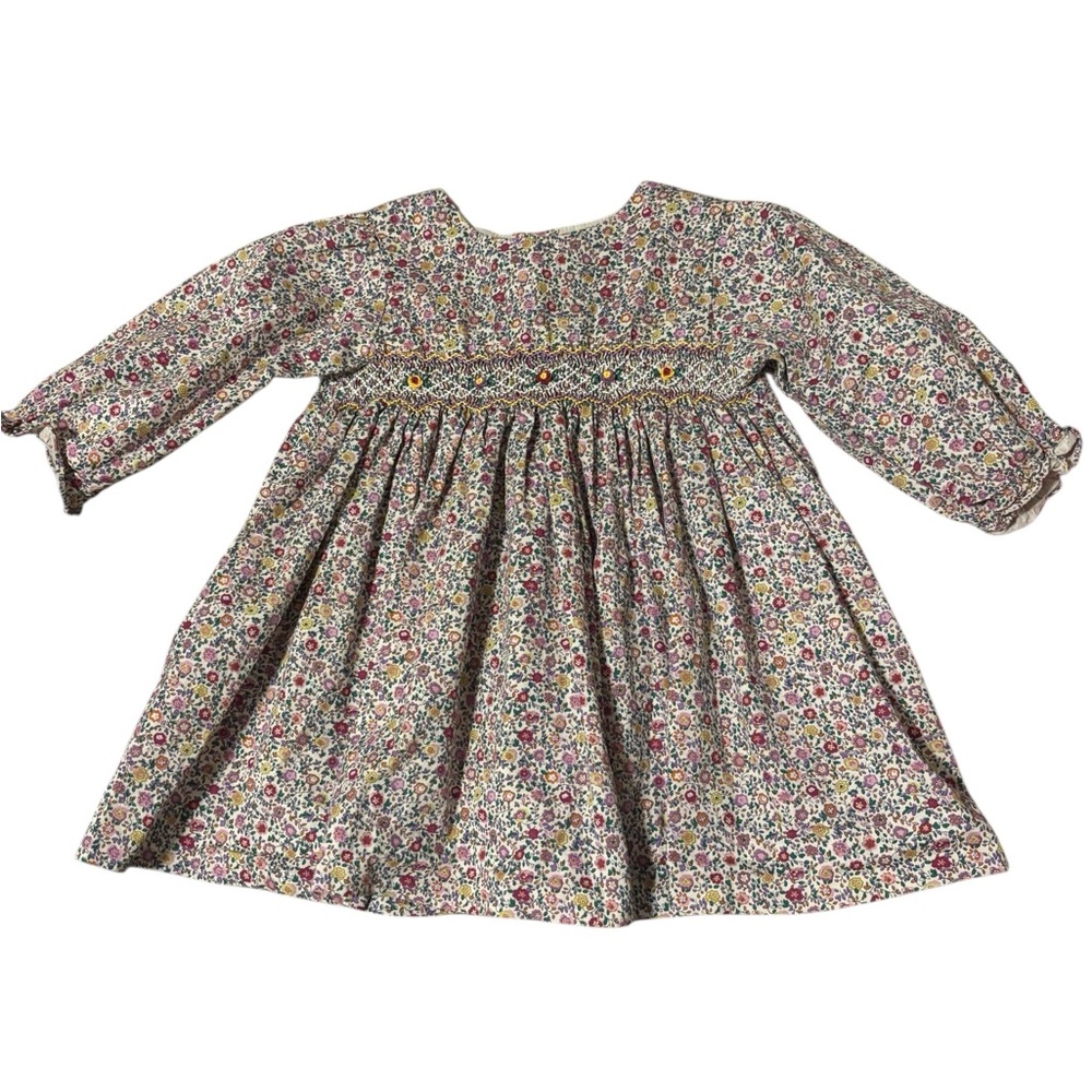 Lavender Floral Smocked Babydoll Dress in 2T